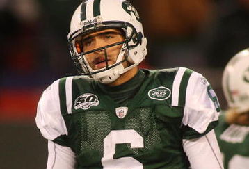 EAST RUTHERFORD, NJ - OCTOBER 18:  Ouarterback Mark Sanchez #6 of the New York Jets walks off the field dejected after failing to convert on third down in overtime against the Buffalo Bills at Giants Stadium in the Meadowlands on October 18, 2009 in East Rutherford, New Jersey. The Bills defeated the Jets 16-13 in overtime.  (Photo by Mike Stobe/Getty Images)