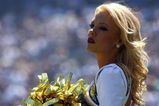 SAN DIEGO - SEPTEMBER 20:  A cheerleader looks on during the game between the Baltimore Ravens and the San Diego Chargers at Qualcomm Stadium on September 20, 2009 in San Diego, California.  (Photo by Jeff Gross/Getty Images)