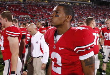 COLUMBUS, OH - SEPTEMBER 12:  Terrelle Pryor #2 of the Ohio State Buckeyes leaves the field after losing 18-15 to the Southern California Trojans on September 12, 2009 at Ohio Stadium in Columbus, Ohio.  (Photo by Gregory Shamus/Getty Images)