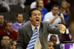 KANSAS CITY, MO - MARCH 19:  Head Coach John Calipari of the Memphis Tigers yells from the sideline during their  first round game against the CSUN Matadors in the first half of the NCAA Division I Men's Basketball Tournament at the Sprint Center on March 19, 2009 in Kansas City, Missouri. The Tigers defeated the Matadors 81-70.  (Photo by Jamie Squire/Getty Images)