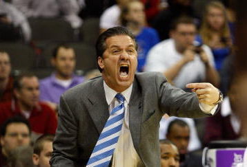 KANSAS CITY, MO - MARCH 19:  Head Coach John Calipari of the Memphis Tigers yells from the sideline during their  first round game against the CSUN Matadors in the first half of the NCAA Division I Men's Basketball Tournament at the Sprint Center on March 19, 2009 in Kansas City, Missouri. The Tigers defeated the Matadors 81-70.  (Photo by Jamie Squire/Getty Images)