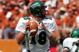 AUSTIN, TX - SEPTEMBER 2:  Quarterback Matt Phillips #18 of the North Texas Eagles drops back to pass against the Texas Longhorns on September 2, 2006 at Texas Memorial Stadium in Austin, Texas. The Longhorns defeated the Eagles 56-7.  (Photo by Ronald Martinez/Getty Images)