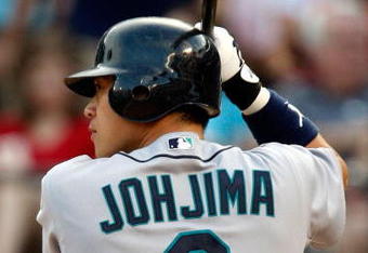ARLINGTON, TX - JULY 31:  Catcher Kenji Johjima #2 of the Seattle Mariners on July 31, 2009 at Rangers Ballpark in Arlington, Texas.  (Photo by Ronald Martinez/Getty Images)