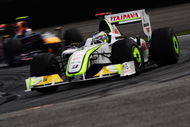SAO PAULO, BRAZIL - OCTOBER 18:  Jenson Button of Great Britain and Brawn GP drives on his way clinching the F1 World Drivers Championship during the Brazilian Formula One Grand Prix at the Interlagos Circuit on October 18, 2009 in Sao Paulo, Brazil.  (Photo by Clive Mason/Getty Images)