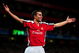 LONDON, ENGLAND - SEPTEMBER 29:  Robin van Persie of Arsenal celebrates after he scored the first goal during the UEFA Champions League Group H match between Arsenal and Olympiakos at the Emirates Stadium on September 29, 2009 in London, England.  (Photo by Mike Hewitt/Getty Images)