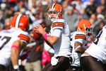 ORCHARD PARK, NY - OCTOBER 11: Derek Anderson #3 of the Cleveland Browns readies to throw against the Buffalo Bills at Ralph Wilson Stadium on October 11, 2009 in Orchard Park, New York. The Browns defeated the Bills 6-3. (Photo by Rick Stewart/Getty Images)