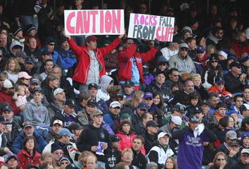 DENVER - OCTOBER 12:  Fans of the Philadelphia Phillies hold up a sign against the Colorado Rockies in Game Four of the NLDS during the 2009 MLB Playoffs at Coors Field on October 12, 2009 in Denver, Colorado. (Photo by Jed Jacobsohn/Getty Images)