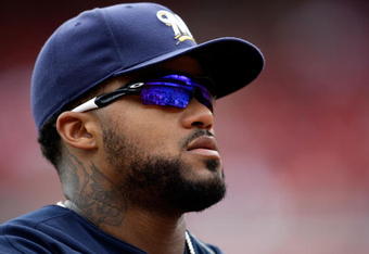 CINCINNATI - JULY 19:  Prince Fielder #28 of the Milwaukee Brewers is pictured during the game against the Cincinnati Reds at Great American Ball Park on July 19, 2009 in Cincinnati, Ohio.  (Photo by Andy Lyons/Getty Images)