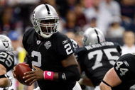 HOUSTON - OCTOBER 04:  Quarterback JaMarcus Russell #2 of the Oakland Raiders at Reliant Stadium on October 4, 2009 in Houston, Texas.  (Photo by Ronald Martinez/Getty Images)