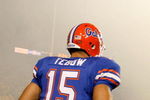 BATON ROUGE, LA - OCTOBER 10:  Quarterback Tim Tebow #15 of the Florida Gators runs onto the field to face the Louisiana State University Tigers at Tiger Stadium on October 10, 2009 in Baton Rouge, Louisiana.  (Photo by Kevin C. Cox/Getty Images)