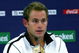 SHANGHAI, CHINA - OCTOBER 13:  Andy Roddick of the United States fields questions from the media at a press conference after retiring from his match against Stanilas Wawrinka of Switzerland during the 2009 Shanghai ATP Masters 1000 at Qi Zhong Tennis Centre on October 13, 2009 in Shanghai, China.  (Photo by Matthew Stockman/Getty Images)