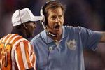 SAN DIEGO, CA - OCTOBER 19:  Head Coach Norv Turner of the San Diego Chargers complains to the referee about a call against the Denver Broncos during Monday Night Football on October 19, 2009 at Qualcomm Stadium in San Diego, California. (Photo by Donald Miralle/Getty Images