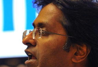 CAPE TOWN, SOUTH AFRICA - MARCH 24:  IPL Commissioner Lalit Modi attends a press conference at the Wanderers Gymnasium on March 24, 2009 in Johannesburg, South Africa. IPL chief Lalit Modi today announced that the IPL Twenty20 2009 tournament will be held in South Africa from April 18.  (Photo by Duif du Toit/Gallo Images/Getty Images)
