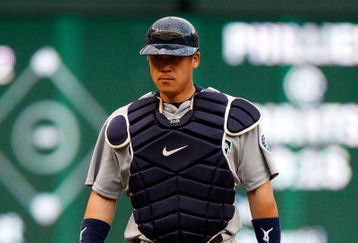 ARLINGTON, TX - JULY 31:  Catcher Kenji Johjima #2 of the Seattle Mariners on July 31, 2009 at Rangers Ballpark in Arlington, Texas.  (Photo by Ronald Martinez/Getty Images)
