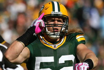 GREEN BAY, WI - OCTOBER 18:  Clay Matthews #52 of the Green Bay Packers celebrates a sack against the Detroit Lions at Lambeau Field on October 18, 2009 in Green Bay, Wisconsin. The Packers defeated the Lions 26-0.  (Photo by Jonathan Daniel/Getty Images)