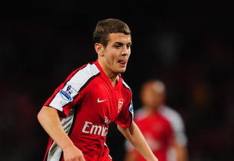 LONDON, ENGLAND - SEPTEMBER 22:  Jack Wilshere of Arsenal in action during the Carling Cup third round match between Arsenal and West Bromwich Albion at Emirates Stadium on September 22, 2009 in London, England.  (Photo by Mike Hewitt/Getty Images)
