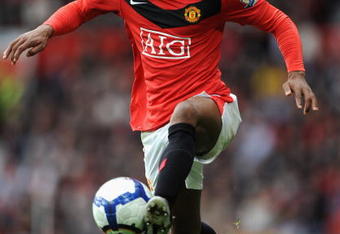 MANCHESTER, ENGLAND - OCTOBER 17: Patrice Evra of Manchester United in action during the Barclays Premier League match between Manchester United and Bolton Wanderers at Old Trafford on October 17, 2009 in Manchester, England.  (Photo by Laurence Griffiths/Getty Images)