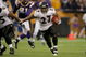 MINNEAPOLIS - OCTOBER 18:  Running back Ray Rice #27 of the Baltimore Ravens rushes against the Minnesota Vikings during NFL action at Hubert H. Humphrey Metrodome on October 18, 2009 in Minneapolis, Minnesota. The Vikings defeated the Ravens 33-31.  (Photo by Doug Pensinger/Getty Images)