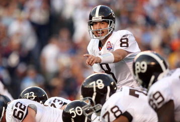 SAN DIEGO, CA - OCTOBER 19:  Quarterback Kyle Orton #8 of the Denver Broncos at the line of scrimmage against the San Diego Chargers during Monday Night Football on October 19, 2009 at Qualcomm Stadium in San Diego, California. (Photo by Donald Miralle/Getty Images)