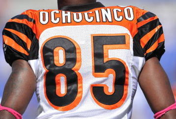 BALTIMORE - OCTOBER 11:  Chad Ochocinco #85 of the Cincinnati Bengals warms up before the game against the Baltimore Ravens at M&T Bank Stadium on October 11, 2009 in Baltimore, Maryland. The Bengals defeated the Ravens 17-14. (Photo by Larry French/Getty Images)