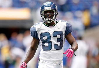 INDIANAPOLIS - OCTOBER 04:  Deion Branch #83 of the the Seattle Seahawks is pictured during the NFL game against the Indianapolis Colts at Lucas Oil Stadium on October 4, 2009 in Indianapolis, Indiana.  (Photo by Andy Lyons/Getty Images)