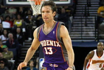 OAKLAND, CA - MARCH 15:  Steve Nash #13 of the Phoenix Suns dribbles the ball against the Golden State Warriors during an NBA game on March 15, 2009 at Oracle Arena in Oakland, California. NOTE TO USER: User expressly acknowledges and agrees that, by downloading and or using this photograph, User is consenting to the terms and conditions of the Getty Images License Agreement.  (Photo by Jed Jacobsohn/Getty Images)