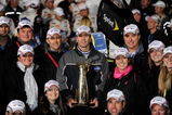 CONCORD, NC - OCTOBER 17:  Jimmie Johnson, driver of the #48 Lowe's Chevrolet, celebrates after winning the NASCAR Sprint Cup Series NASCAR Banking 500 at Lowe's Motor Speedway on October 17, 2009 in Concord, North Carolina.  (Photo by Rusty Jarrett/Getty Images for NASCAR)
