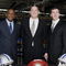 DETROIT , MI - JANUARY 16:  Jim Schwartz, center, head coach of the Detroit Lions poses with General Manager Martin Mayhew, left, and Tom Lewand team president after a press conference to introduce him as the Lions new head coach on January 16, 2009 at Ford Field in Detroit, Michigan.  (Photo by Gregory Shamus/Getty Images)