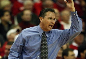 MADISON, WI - JANUARY 05: Head coach Todd Lickliter of the Iowa Hawkeyes gives instructions to his team during a game against the Wisconsin Badgers on January 5, 2008 at the Kohl Center in Madison, Wisconsin. Wisconsin defeated Iowa 64-51. (Photo by Jonathan Daniel/Getty Images)