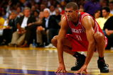 LOS ANGELES, CA - MAY 04:  Shane Battier #31 of the Houston Rockets looks on against the Los Angeles Lakers in the second half of Game One of the Western Conference Semifinals during the 2009 NBA Playoffs at Staples Center on May 4, 2009 in Los Angeles, California. NOTE TO USER: User expressly acknowledges and agrees that, by downloading and or using this photograph, User is consenting to the terms and conditions of the Getty Images License Agreement.  (Photo by Jeff Gross/Getty Images)