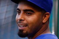 ANAHEIM, CA - SEPTEMBER 29:  Nelson Cruz #17 of the Texas Rangers takes batting practice prior to the game against the Los Angeles Angels of Anaheim at Angel Stadium on September 29, 2009 in Anaheim, California.  (Photo by Jeff Gross/Getty Images)