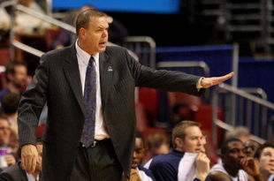 PHILADELPHIA - MARCH 19: Dave Rose, head coach of the Brigham Young Cougars, communicates with the team during the first round of the NCAA Division I Men's Basketball Tournament against the Texas A&M Aggies at the Wachovia Center on March 19, 2009 in Philadelphia, Pennsylvania. (Photo by Jim McIsaac/Getty Images)
