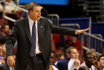 PHILADELPHIA - MARCH 19:  Dave Rose, head coach of the Brigham Young Cougars, communicates with the team during the first round of the NCAA Division I Men's Basketball Tournament against the Texas A&M Aggies at the Wachovia Center on March 19, 2009 in Philadelphia, Pennsylvania.  (Photo by Jim McIsaac/Getty Images)
