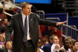 PHILADELPHIA - MARCH 19:  Dave Rose, head coach of the Brigham Young Cougars, communicates with the team during the first round of the NCAA Division I Men's Basketball Tournament against the Texas A&M Aggies at the Wachovia Center on March 19, 2009 in Philadelphia, Pennsylvania.  (Photo by Jim McIsaac/Getty Images)