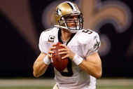 NEW ORLEANS - OCTOBER 18:  Drew Brees #9 of the New Orleans Saints throws a pass against the New York Giants at the Louisiana Superdome on October 18, 2009 in New Orleans, Louisiana.  The Saints defeated the Giants 48-27.  (Photo by Chris Graythen/Getty Images)
