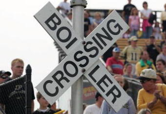 WEST LAFAYETTE, IN - SEPTEMBER 20:  A detail shot of a Boiler Crossing sign before a game against the Central Michigan Chippewas and the Purdue Boilermakers at Ross-Ade Stadium on September 20, 2008 in West Lafayette, Indiana.  (Photo by Ronald Martinez/Getty Images)