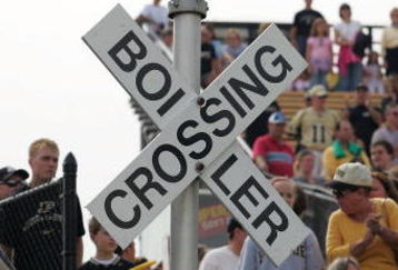 WEST LAFAYETTE, IN - SEPTEMBER 20:  A detail shot of a Boiler Crossing sign before a game against the Central Michigan Chippewas and the Purdue Boilermakers at Ross-Ade Stadium on September 20, 2008 in West Lafayette, Indiana.  (Photo by Ronald Martinez/Getty Images)