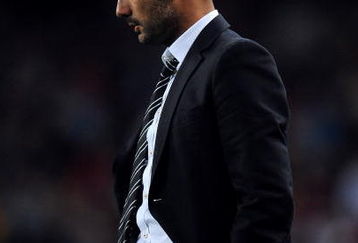 BARCELONA, SPAIN - OCTOBER 20:  Coach Josep Guardiola of FC Barcelona during the UEFA Champions League group F match between FC Barcelona and FC Rubin Kazan at the Camp Nou Stadium on October 20, 2009 in Barcelona, Spain. Barcelona lost the match 2-1.  (Photo by Jasper Juinen/Getty Images)