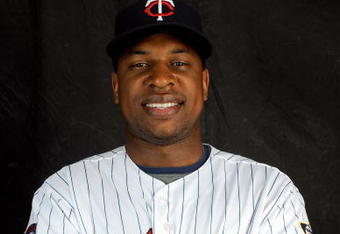 FORT MYERS, FL - FEBRUARY 23: Delmon Young #21 of the Minnesota Twins poses during photo day at the Twins spring training complex on February 23, 2008 in Fort Myers, Florida. (Photo by Rob Tringali/Getty Images)