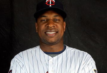 FORT MYERS, FL - FEBRUARY 23: Delmon Young #21 of the Minnesota Twins poses during photo day at the Twins spring training complex on February 23, 2008 in Fort Myers, Florida. (Photo by Rob Tringali/Getty Images)