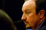 LIVERPOOL, ENGLAND - OCTOBER 19:  Liverpool manager Rafael Benitez reflects on a question during a press conference prior to the UEFA Champions League Group E match between Liverpool and Lyon at Anfield on October 19, 2009 in Liverpool, England.  (Photo by Clive Brunskill/Getty Images)