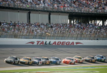 TALLADEGA, AL - APRIL 26:  Ryan Newman, driver of the #39 Stewart Haas Racing Chevrolet, leads a group of cars during the NASCAR Sprint Cup Series Aaron's 499 at Talladega Superspeedway on April 26, 2009 in Talladega, Alabama.  (Photo by Jerry Markland/Getty Images for NASCAR)