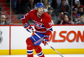 MONTREAL- OCTOBER 17:  Hal Gill #75 of the Montreal Canadiens skatees during the NHL game against the Ottawa Senators on October 17, 2009 at the Bell Centre in Montreal, Quebec, Canada.  The Senators defeated the Canadiens 3-1.  (Photo by Richard Wolowicz/Getty Images)