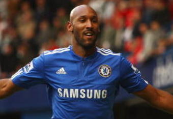 LONDON - OCTOBER 04:  Nicolas Anelka of Chelsea celebrates as he scores their first goal during the Barclays Premier League match between Chelsea and Liverpool at Stamford Bridge on October 4, 2009 in London, England.  (Photo by Ian Walton/Getty Images)