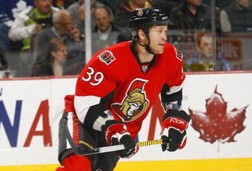 OTTAWA, ON - OCTOBER 15: Matt Carkner #39 of the Ottawa Senators skates against the Tampa Bay Lightning during a game at Scotiabank Place on October 15, 2009 in Ottawa, Canada.  The Ottawa Senators defeated the Tampa Bay Lightning 7-1.  (Photo by Phillip MacCallum/Getty Images)