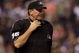 KANSAS CITY, KS - SEPTEMBER 21:  MLB Home plate umpire Tim McClelland #36 looks on during the game between the Boston Red Sox and the Kansas City Royals on September 21, 2009 at Kauffman Stadium in Kansas City, Missouri. The Royals defeated the Red Sox 12-9. (Photo by Jamie Squire/Getty Images)