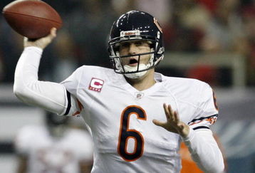 ATLANTA - OCTOBER 18:  Quarterback Jay Cutler #6 of the Chicago Bears passes the ball in the first quarter of the game against the Atlanta Falcons at the Georgia Dome on October 18, 2009 in Atlanta, Georgia. (Photo by Kevin C. Cox/Getty Images)