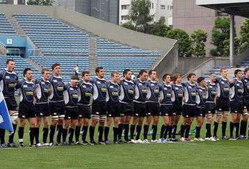 TOKYO - JUNE 09:  Players of Scotland line up prior to playing the IRB Junior World Championship Japan 2009 match between England and Scotland at Prince Chichibu Stadium on June 9, 2009 in Tokyo, Japan.  (Photo by Junko Kimura/Getty Images)