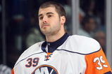 UNIONDALE, NY - DECEMBER 26:  Goalie Rick DiPietro #39 of the New York Islanders looks on before the game against the Toronto Maple Leafs on December 26, 2008 at the Nassau Coliseum in Uniondale, New York.  (Photo by Bruce Bennett/Getty Images)
