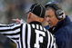 SOUTH BEND, IN - OCTOBER 17: Head coach Charlie Weis of the Notre Dame Fighting Irish speaks to the referee during the third quarter against the USC Trojans at Notre Dame Stadium on October 17, 2009 in South Bend, Indiana. (Photo by Jonathan Daniel/Getty Images)